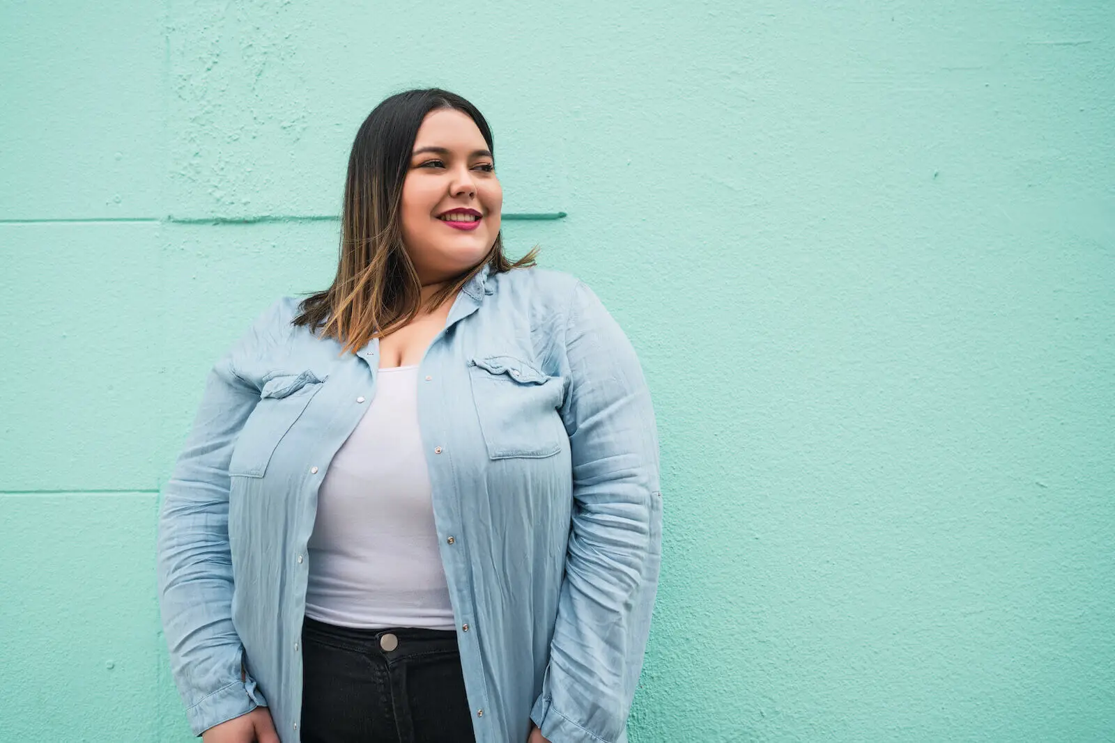 Portrait of young plus size woman